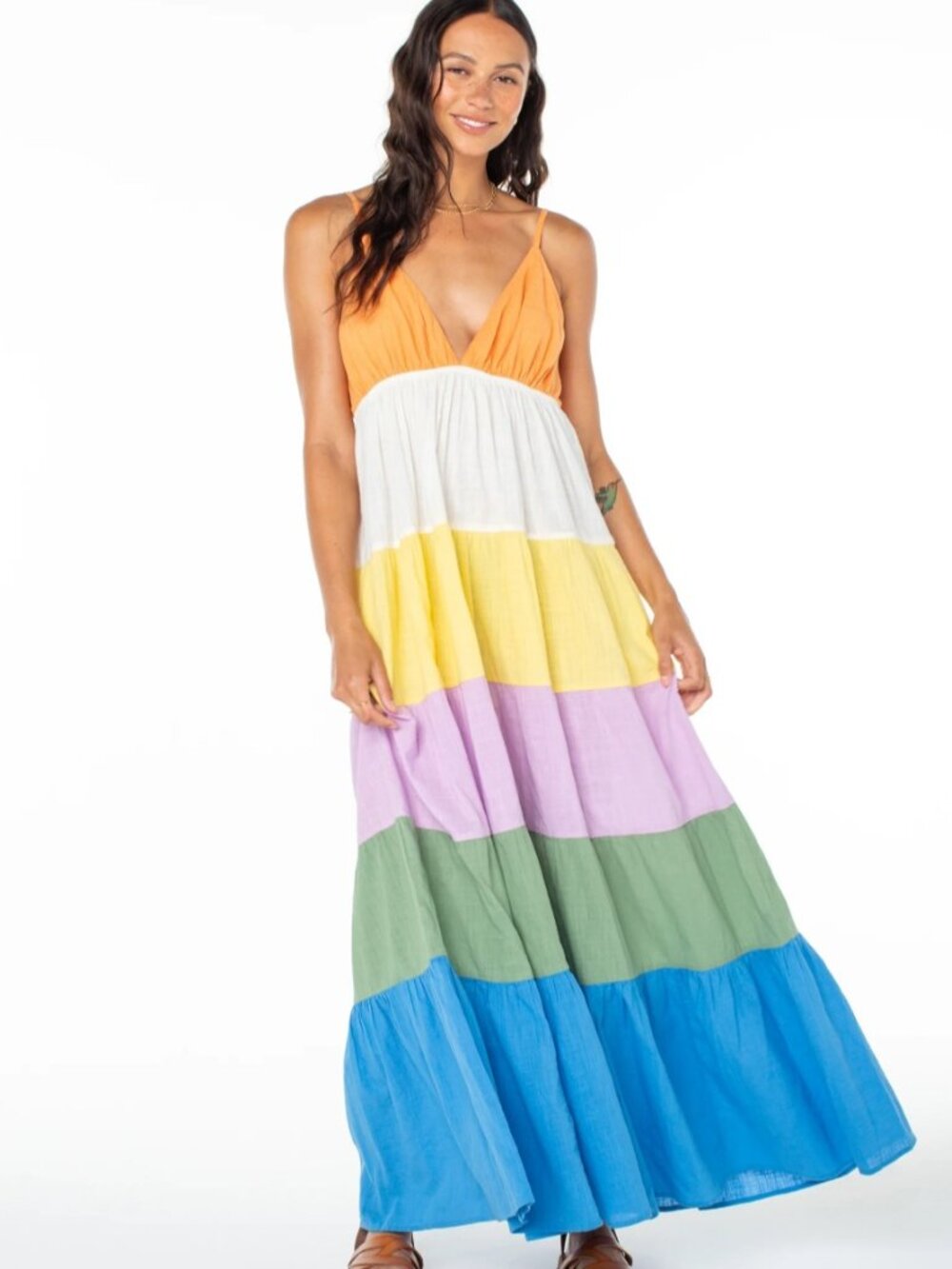Roxy Women's Honolulu Glow Maxi Dress in Multi Color Solid size XL NWT